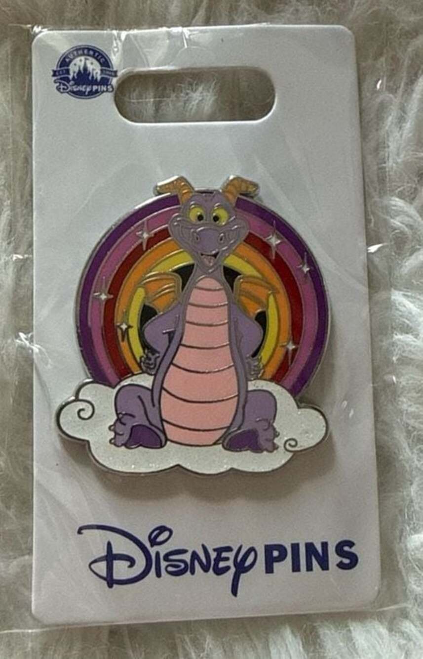 Disney Parks EPCOT Figment Rainbow Sparkle Cloud Enamel Pin